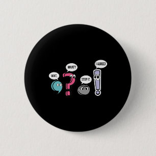 Badge Rond 5 Cm Cadeau d'enseignant d'anglais de ponctuation Atten