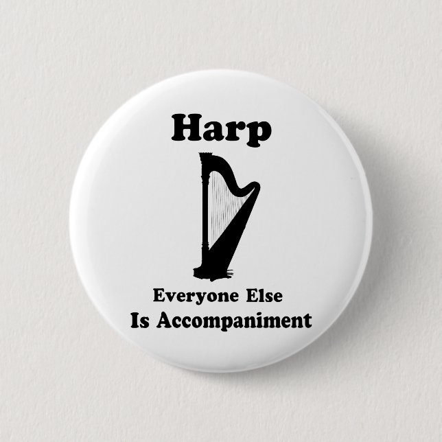 Badge Rond 5 Cm Cadeau d'harpe (Devant)