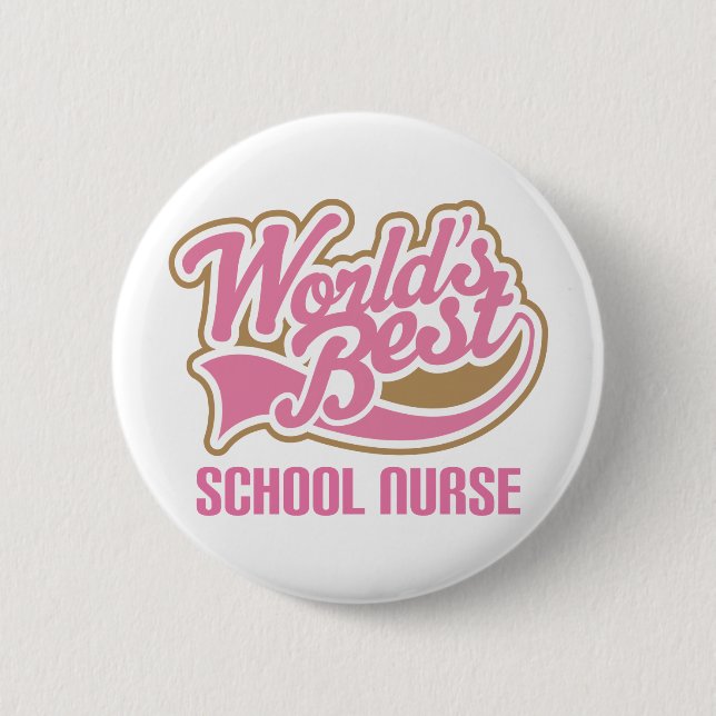 Badge Rond 5 Cm Cadeau d'infirmière d'école (Devant)