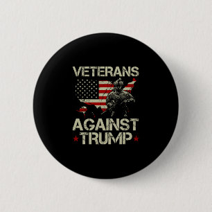 Badge Rond 5 Cm Cadeau Drapeau Américain des Vétérans Contre Donal