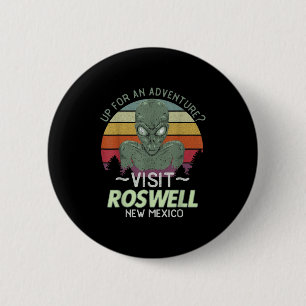 Badge Rond 5 Cm Cadeau drôle de tête d'alien du Nouveau-Mexique à 