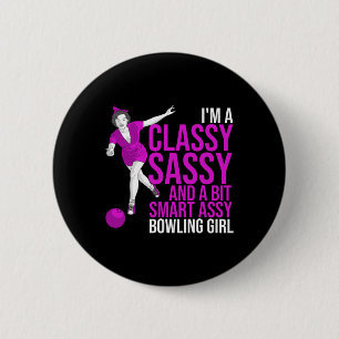 Badge Rond 5 Cm Cadeau drôle pour femme intelligente de bowling po