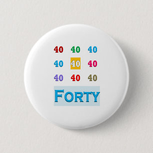 Badge Rond 5 Cm cadeau ÉLÉGANT quarantième quarantième