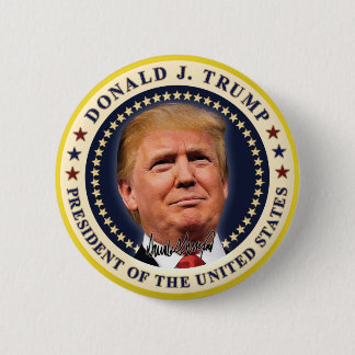 Badge Rond 5 Cm Cadeau étoiles d'or pour l'investiture de Donald T