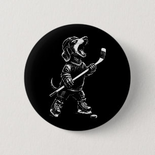 Badge Rond 5 Cm Cadeau Hockey sur Glace Citation Rétro Patin Tir S