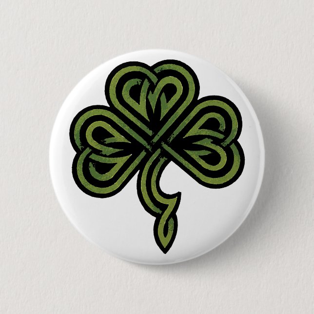 Badge Rond 5 Cm Cadeau irlandais de shamrock (Devant)