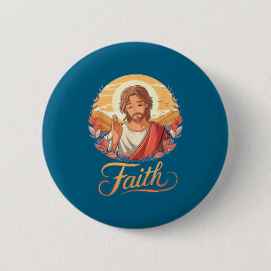Badge Rond 5 Cm Cadeau Jésus Anime Drôle Christ Dieu Christi Japon