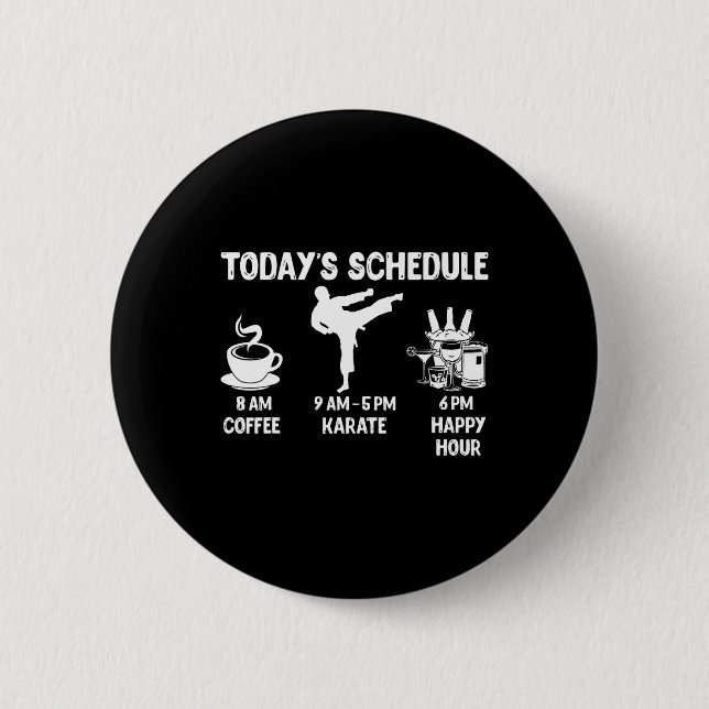 Badge Rond 5 Cm Cadeau karaté - Graphique amusant pour K (Devant)