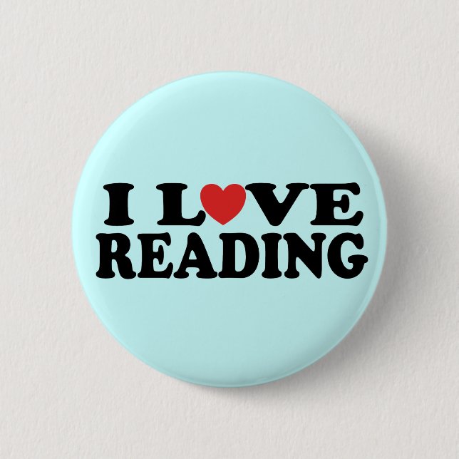 Badge Rond 5 Cm Cadeau mignon de lecture d'amour d'I (Devant)