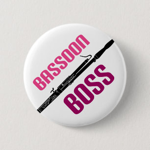Badge Rond 5 Cm Cadeau mignon de musique de patron de basson