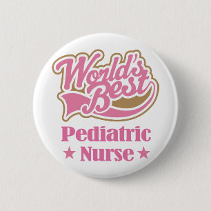Badge Rond 5 Cm Cadeau pédiatrique d'infirmière (mondes meilleurs)