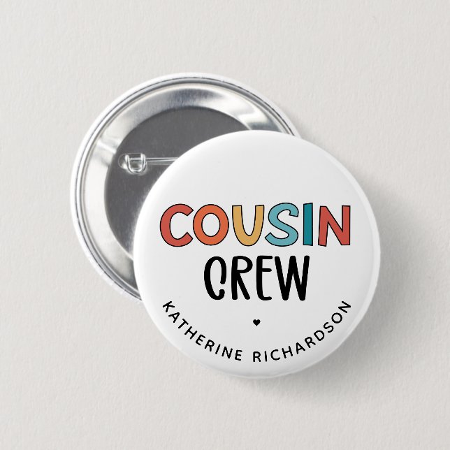 Badge Rond 5 Cm Cadeau personnalisé de cousins jumelés Cousins (Devant & derrière)