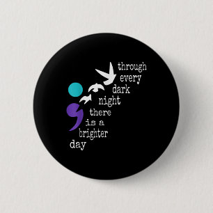 Badge Rond 5 Cm Cadeau point-virgule oiseaux Sensibilisation à la