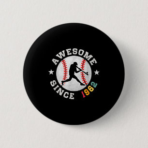 Badge Rond 5 Cm Cadeau pour amateur de baseball pour anniversaire