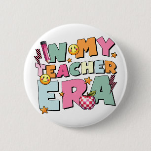 Badge Rond 5 Cm Cadeau pour Enseignant À Mon Ère d'Enseignant