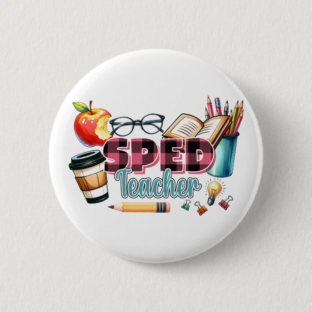 Badge Rond 5 Cm Cadeau pour Enseignant | Enseignant Spécialisé (Devant)