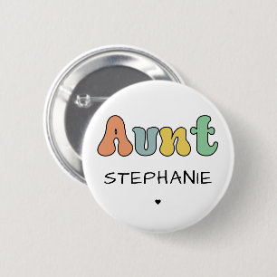Badge Rond 5 Cm Cadeau Retro Tante Personnalisé Tante personnali