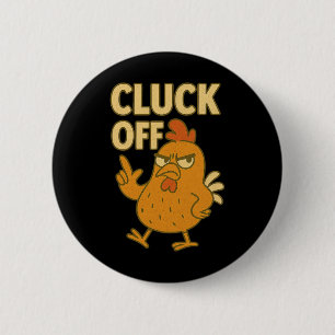 Badge Rond 5 Cm Cadeau Rétro Vintage Drôle de Poulet Qui Fait Coin