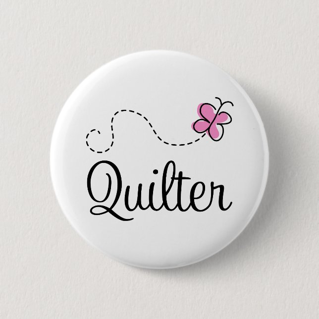 Badge Rond 5 Cm Cadeau rose mignon de Quilter (Devant)