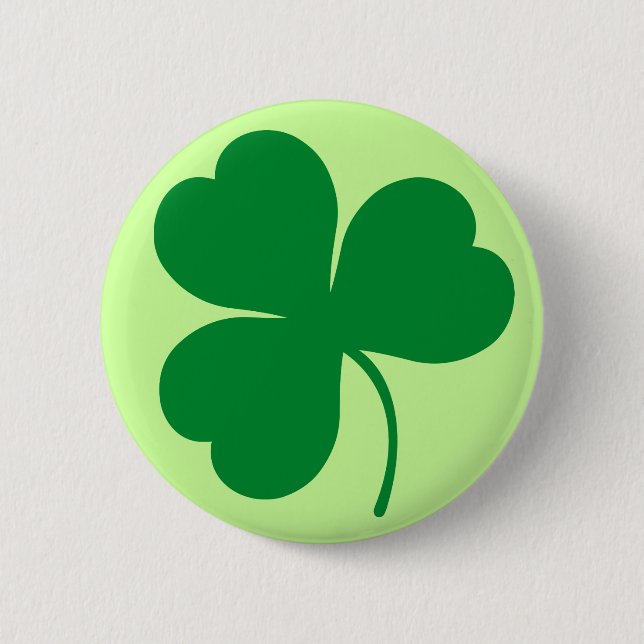 Badge Rond 5 Cm Cadeau vert irlandais de trèfle de shamrock (Devant)