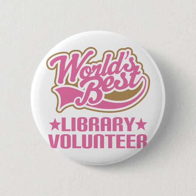 Badge Rond 5 Cm Cadeau volontaire de bibliothèque (Devant)