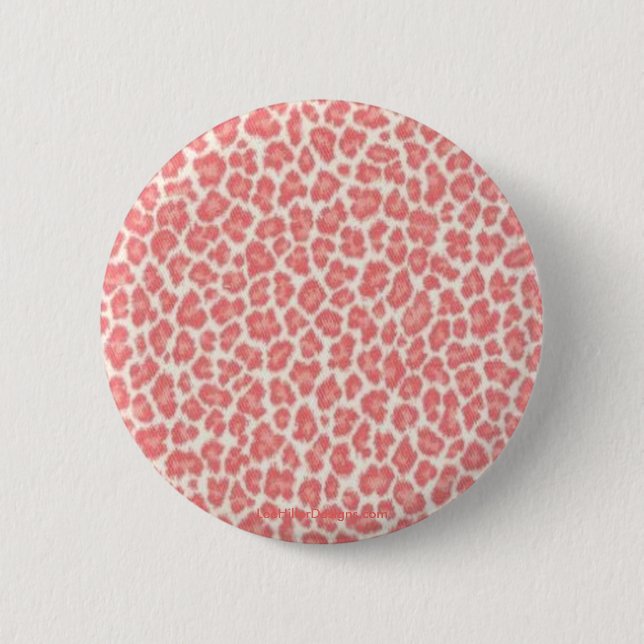 Badge Rond 5 Cm Cadeaux à imprimé léopard rose et crème (Devant)