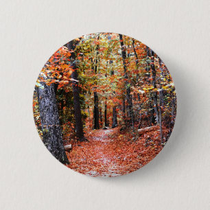 Badge Rond 5 Cm Cadeaux aquarelle Sentier de la forêt peinte autom