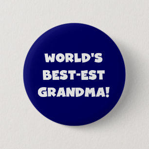 Badge Rond 5 Cm Cadeaux blancs des textes de grand-maman du
