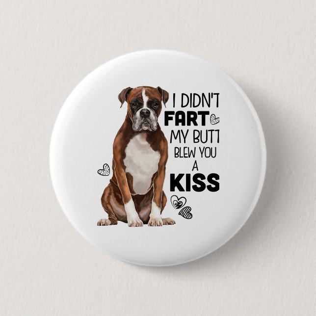 Badge Rond 5 Cm Cadeaux Boxer Dog (Devant)
