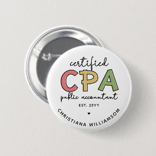 Badge Rond 5 Cm Cadeaux comptables publics certifiés CPA personnal