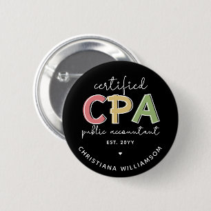 Badge Rond 5 Cm Cadeaux comptables publics certifiés CPA personnal