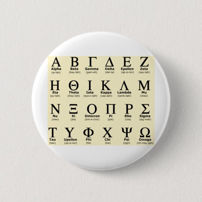 Badge Rond 5 Cm cadeaux d'alphabet grec (Devant)