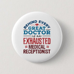 Badge Rond 5 Cm Cadeaux d'appréciation réceptionniste Médicale