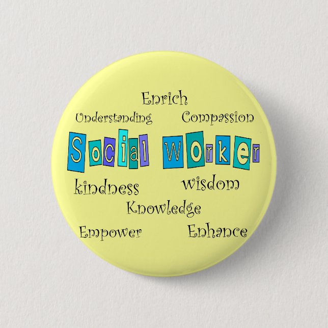Badge Rond 5 Cm Cadeaux d'assistant social (Devant)