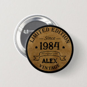 Badge Rond 5 Cm Cadeaux de 40e anniversaire vintages personnalisés