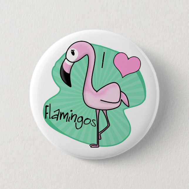 Badge Rond 5 Cm Cadeaux de Flamant rose de Kawaii (Devant)