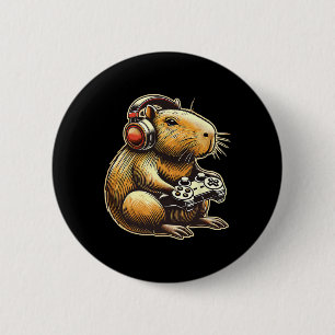 Badge Rond 5 Cm Cadeaux de joueur cool Capyra pour les hommes garç