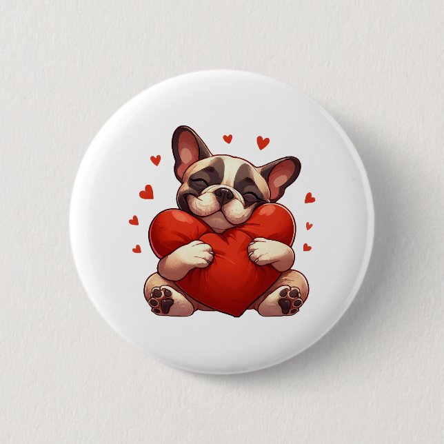 Badge Rond 5 Cm Cadeaux de la Saint-Valentin Pitbull (Devant)