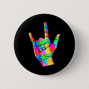 Badge Rond 5 Cm Cadeaux de langage des signes de sensibilisation à