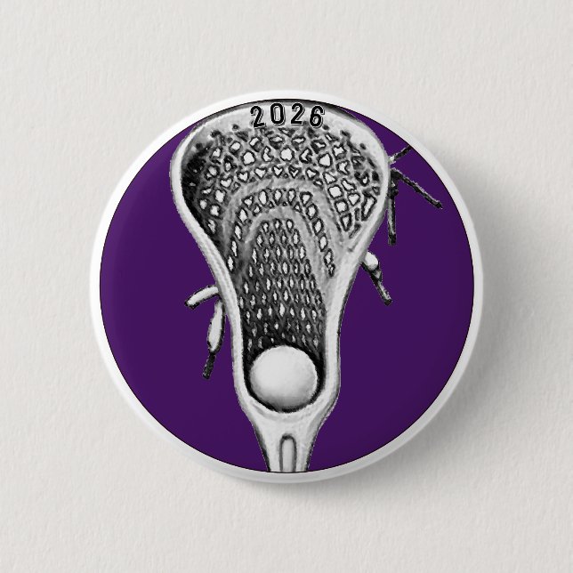 Badge Rond 5 Cm Cadeaux de l'équipe de crosse violette (Devant)
