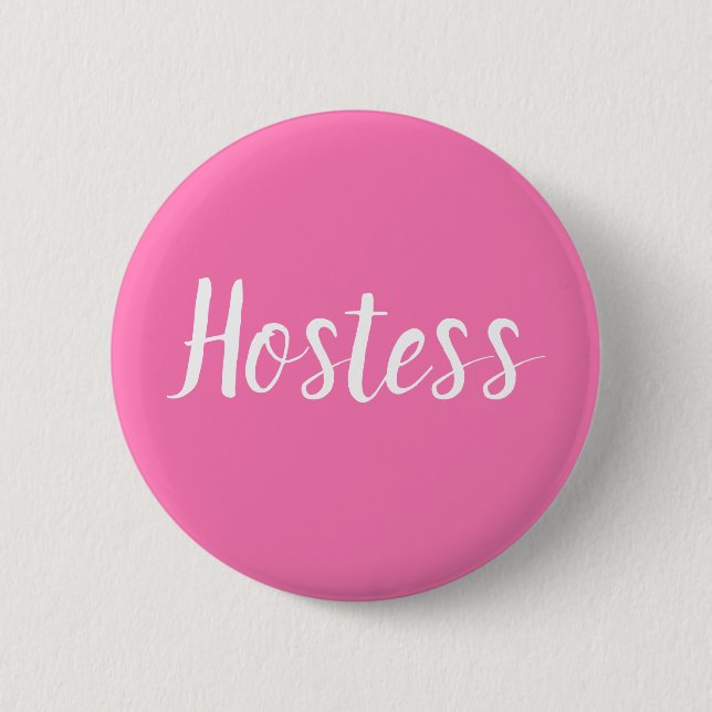 Badge Rond 5 Cm Cadeaux de mariage rose Hôtesse Fête de mariage Bu (Devant)