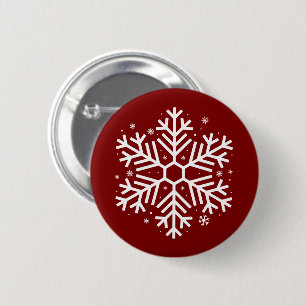 Badge Rond 5 Cm Cadeaux de Noël Flocons de Neige Hiver Famille de