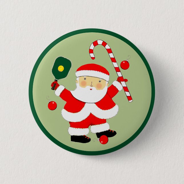 Badge Rond 5 Cm Cadeaux de Noël pour pickleball (Devant)