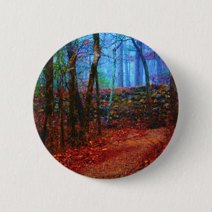 Badge Rond 5 Cm Cadeaux de peinture à l'huile de forêt de feu et d