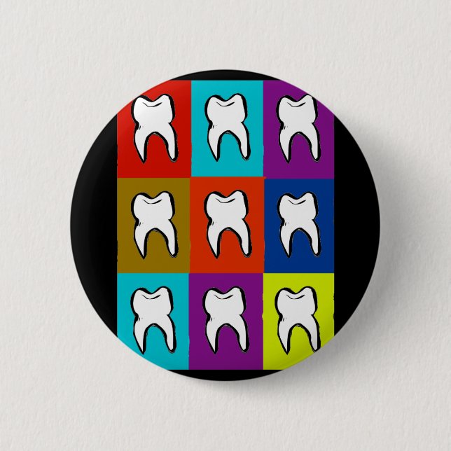 Badge Rond 5 Cm Cadeaux de Popart de dentiste (Devant)