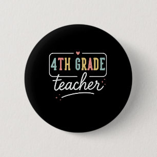 Badge Rond 5 Cm Cadeaux de professeur de cœur de quatrième année 4