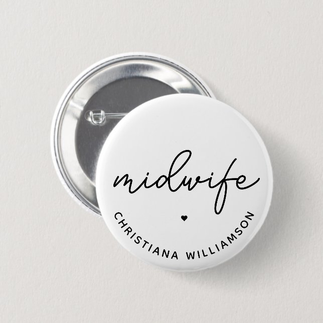 Badge Rond 5 Cm Cadeaux de sage-femme personnalisés (Devant & derrière)