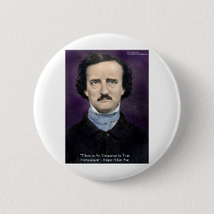 Badge Rond 5 Cm Cadeaux de sagesse "Enthousiasme" d'Edgar Allan Po