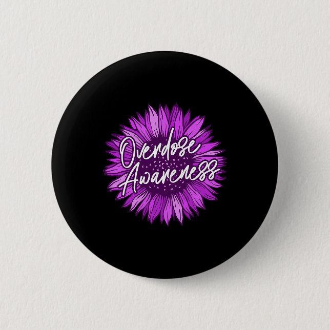 Badge Rond 5 Cm Cadeaux de sensibilisation à la surdose violette s (Devant)