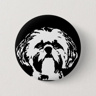 Badge Rond 5 Cm Cadeaux de Shih Tzu - bouton